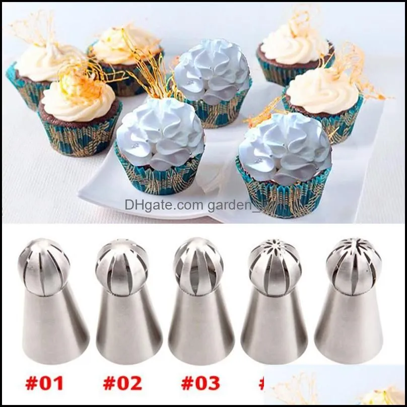 Baking Pastry Tools 1Pc Tips Set Stainless Steel Russian Nozzles Fondant Icing Pi Cake Decorating Rose Tip 85081 Drop Delivery Hom