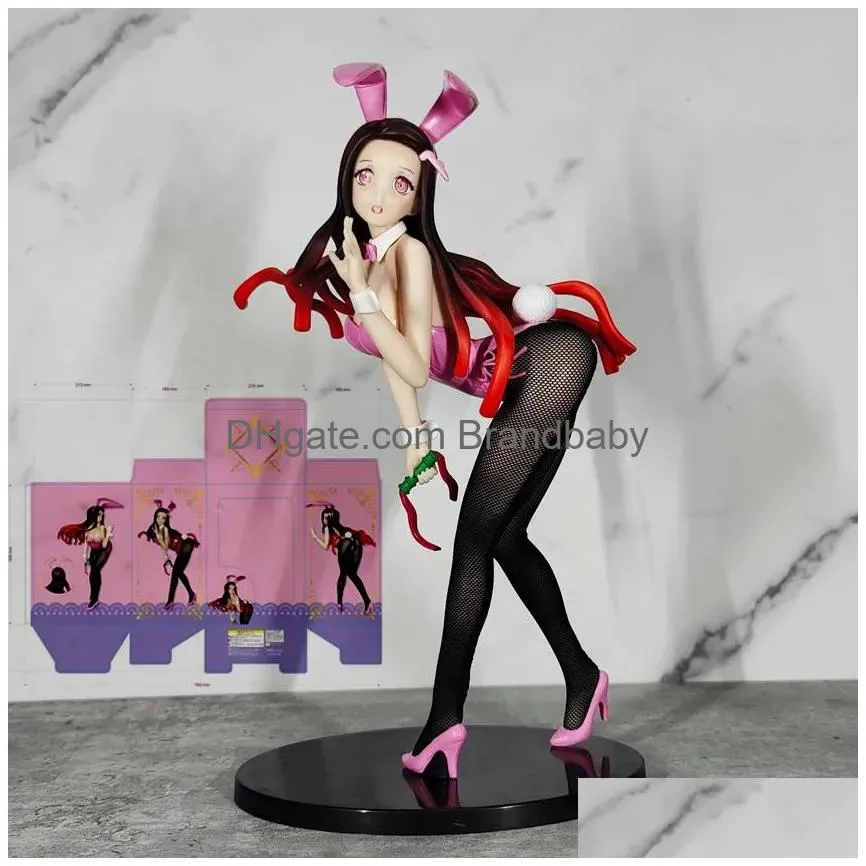 decompression toy 25cm demon slayer kamado nezuko bunny girl sexy anime figure kimetsu no yaiba nezuko action figure japanese adult model