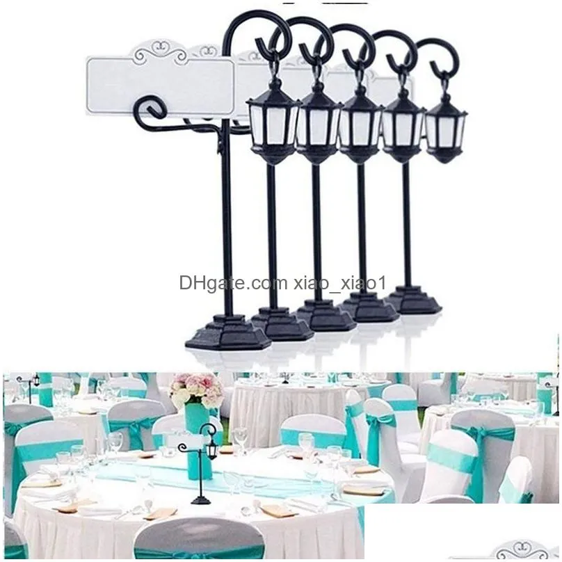 party decoration 5 pcs streetlight shape wedding reception place card holder number name table menu picture po clip stand wi