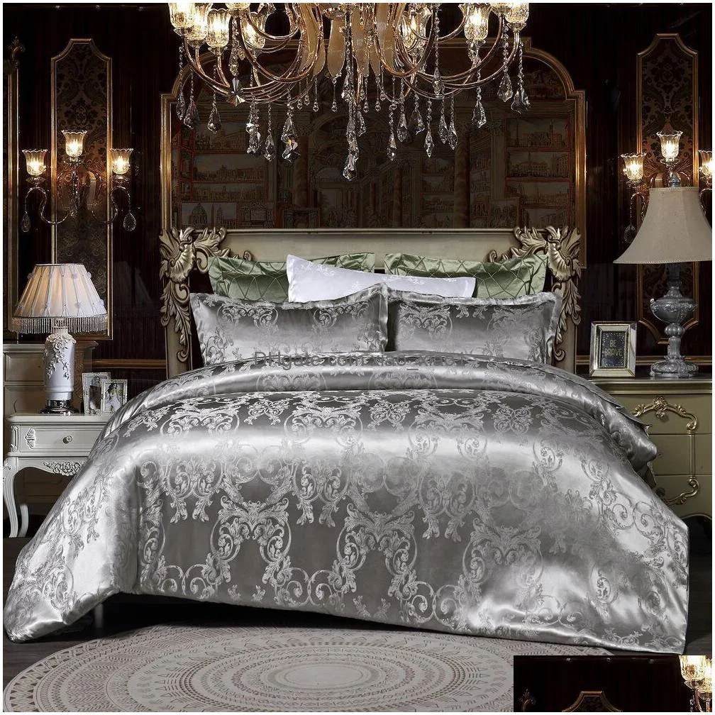 wedding bedding european-style satin jacquard 4-piece set