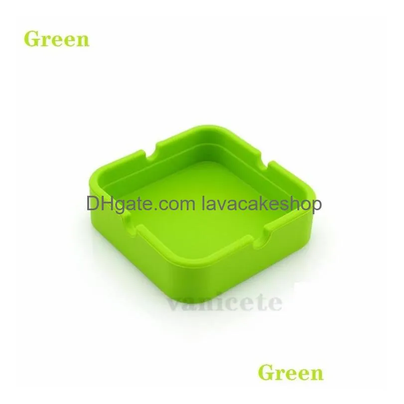 silicone ashtray mini portable shatterproof eco-friendly square ashtray home coffee shop bar hotel men ashtray craft gift 9061