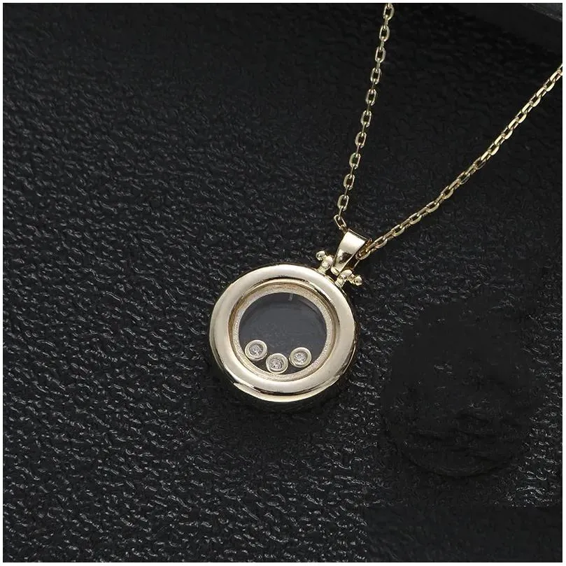 Necklaces Luxury Round Shape Stackable Pendant Necklace Beautiful Full Cubic Zircon Tennis Chain Dubai Women Party Jewelry Gift D1571