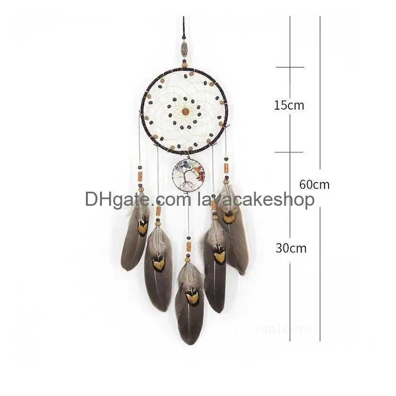 home arts and crafts dreamcatcher wind chimes handmade nordic dream catcher net with feathers beads wall hanging gift home decoration 25pcs