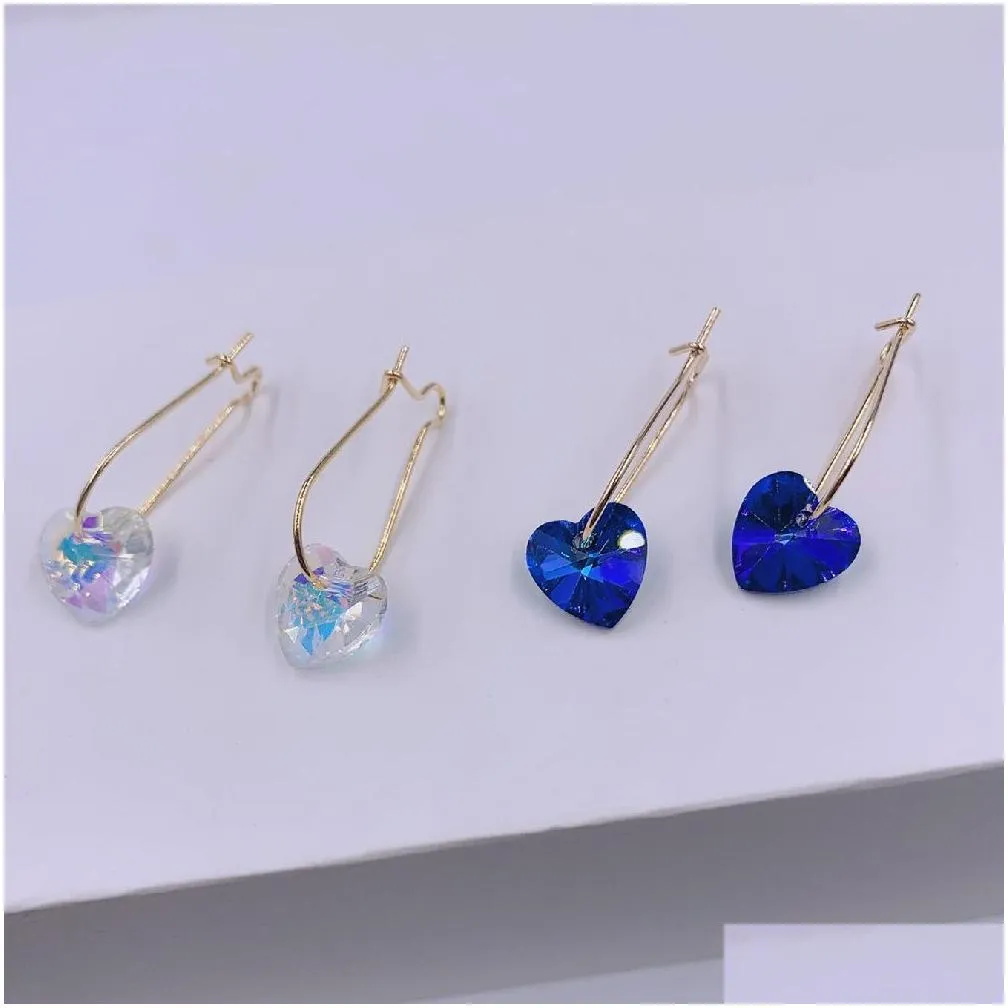 fashion simple crystal loves pendant earrings drop earrings for girls women gift lovely jewelry