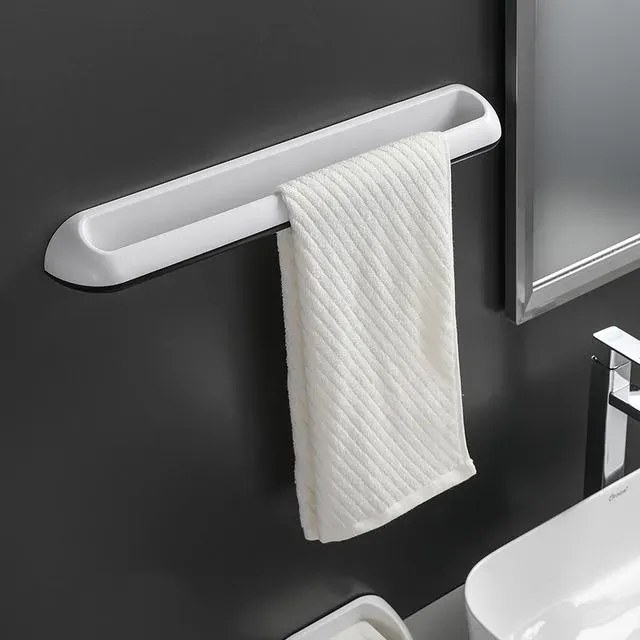 Bath Accessory Set Bathroom Towel Holder Free Of Punch Wall Mounted Rack Storage Accessories Kitchen Duster Cloth Supplies