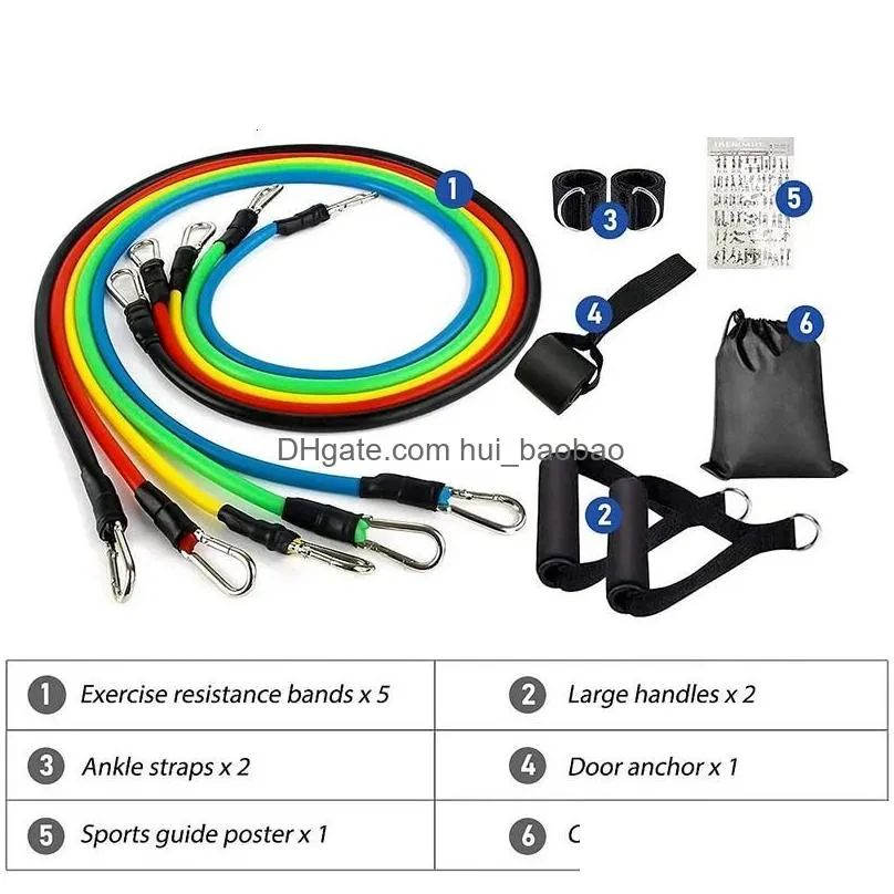 bungee resistance bands set bodybuilding home gym equipment professional weight training fitness elastic rubber workout expander 24011