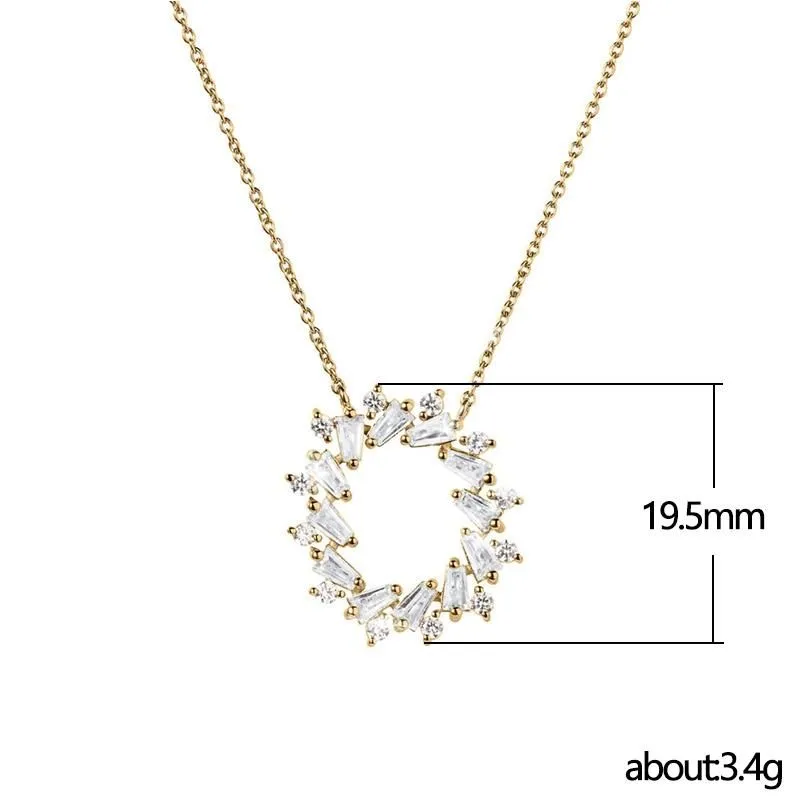 Pendant Necklaces CAOSHI Exquisite Geometry Cubic Zirconia Necklace For Women Dazzling Statement Accessories Selling Fashion Jewelry