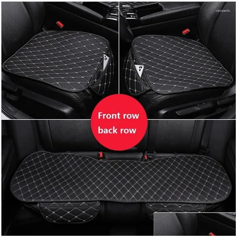 Car Seat Covers Pu Leather Bottom Protectors Pad Mat Cushion For Auto Vehicle Four Season Universal