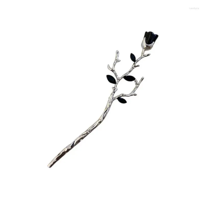 Hair Clips Barrettes Vintage Rose Flower Sticks For Women Simple Metal Sword Snake Diy Chopstick Hairpins Hairstyle Design Tools Acces