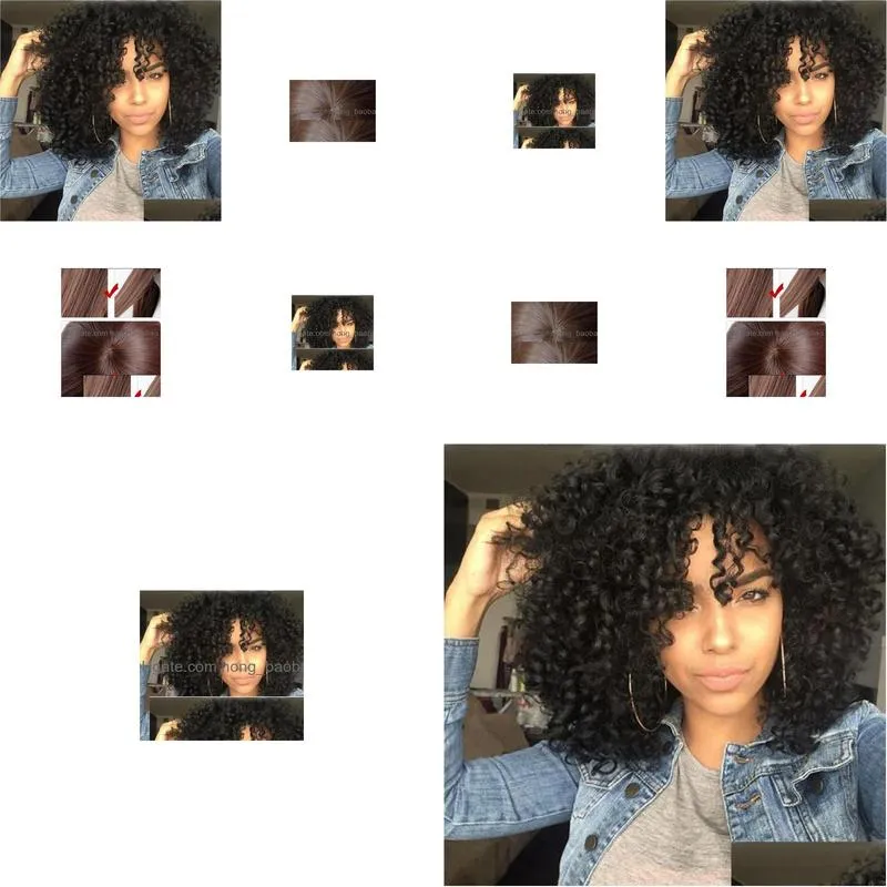  afro kinky curly wig simulation human hair kinky curly full wig in stock