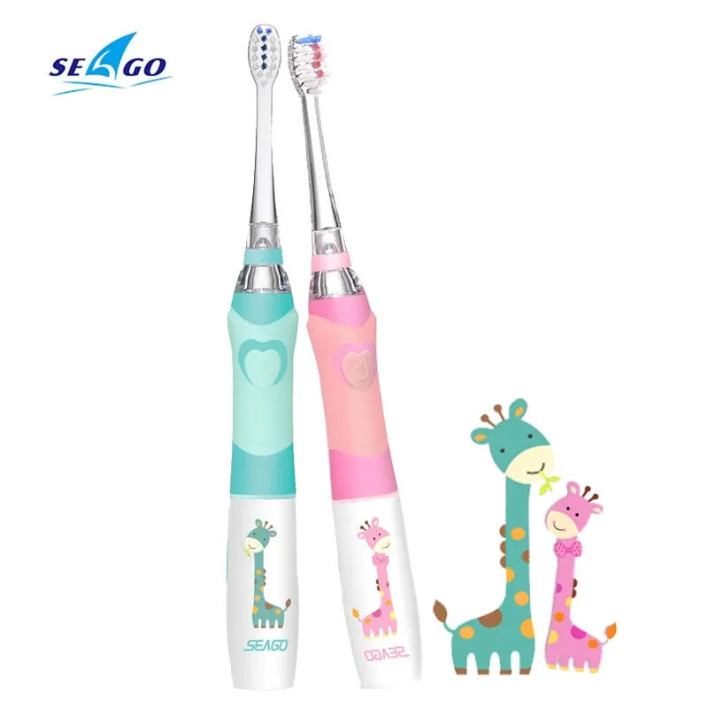 SEAGO Kids Sonic Electric Toothbrush Colorful LED Lighting Waterproof Soft Massage Teeth Care Oral Hygiene 1 PC