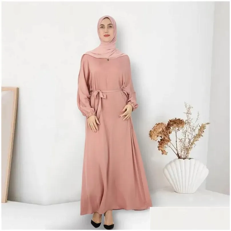 Ethnic Clothing Modest Abaya Casual Plain Women Muslim Long Maxi Dress Turkey Arabic Kaftan Dubai Islamic Eid Ramadan Prayer Robe