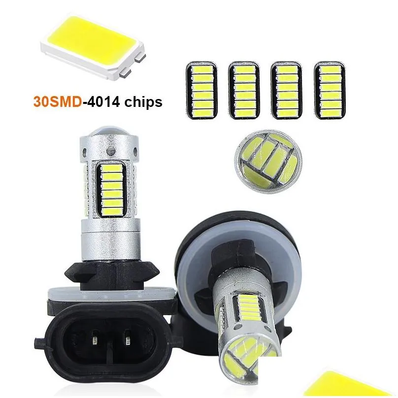 2pcs H27 880 881 led Lamp DRL fog Bulb 30smd 4014 car Lights Daytime Running Day Driving 12V Vehicle External5164009