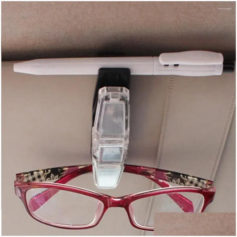 Interior Accessories 1Pcs Multi-Function Car SUV Vehicle Sun Visor Double Sunglasses Eye Glasses Card Pen Memo Holder Clip Universal