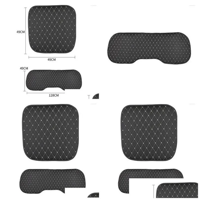 Car Seat Covers Ers Pu Leather Bottom Protectors Pad Mat Cushion For Vehicle Four Season Drop Delivery Automobiles Motorcycles Interio