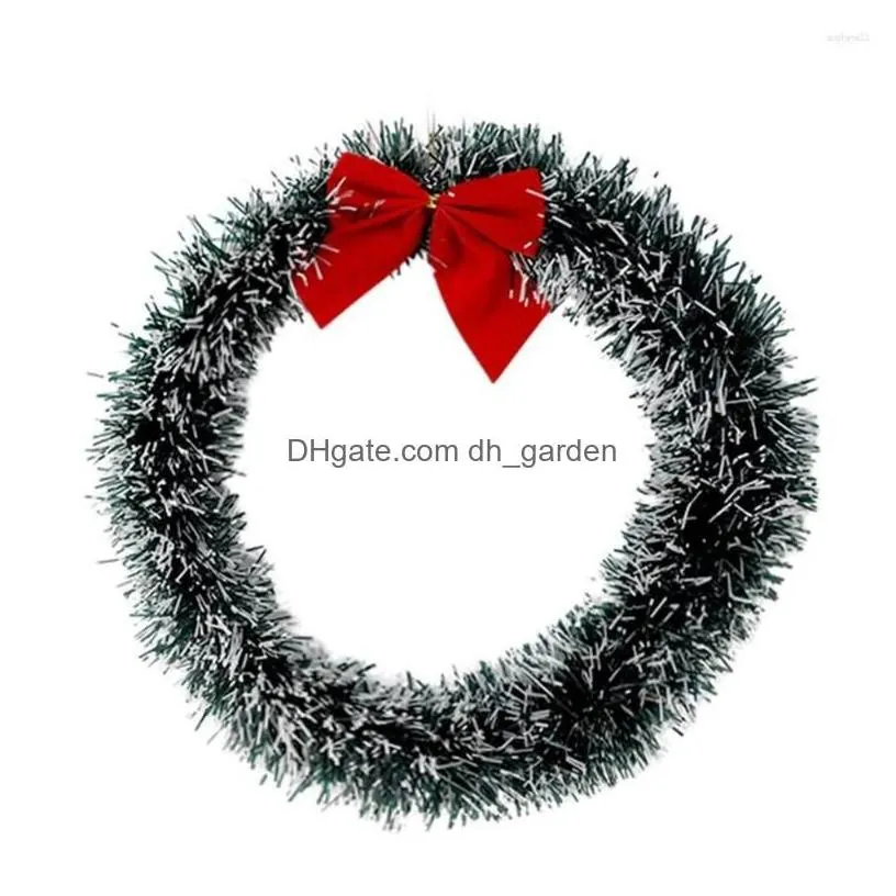 Decorative Flowers Wreaths 2/1Pcs Christmas Wreath Xmas Tree Diy Garlands Vine Rattans Door Wall Hanging Ornament Drop Delivery Hom Dh0Tj