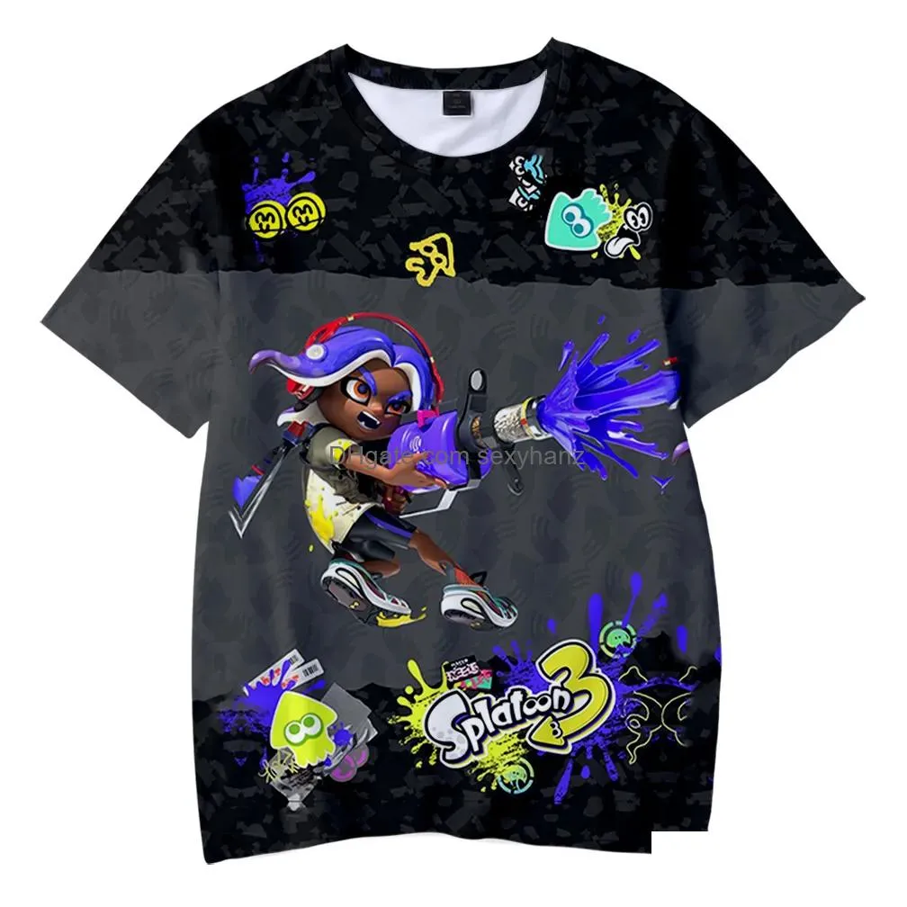 game splatoon 3 merch tshirt fashion casual short sleeve clothing6389907