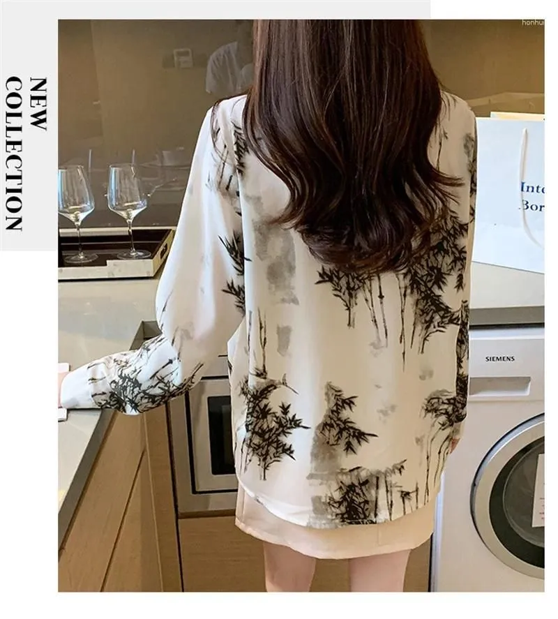 Women`s Blouses Drop Shirt And Blouse For Women Long Sleeve Vintage Print Spring Summer Tops Y2k Streetwear Blusas Para Mujer