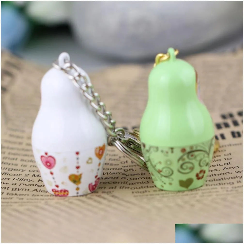 Keychains & Lanyards Matryoshka Doll Keychain Piggy Bank Russian Key Chain Holder Quality Chaveiro Llaveros Mujer Bag Drop Delivery F Dhv5O