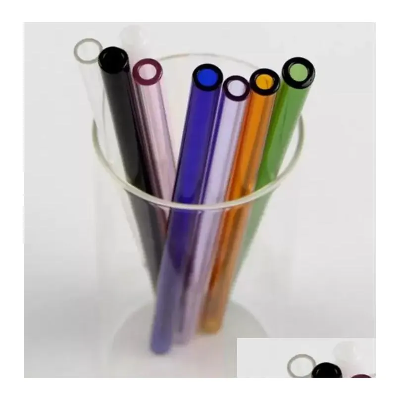 Drinking Straws 8Mm 12Pcs Colorf Pyrex Glass St Sts Wedding Birthday Party Supplies Diameter Drop Delivery Home Garden Kitchen, Dining Dh50H