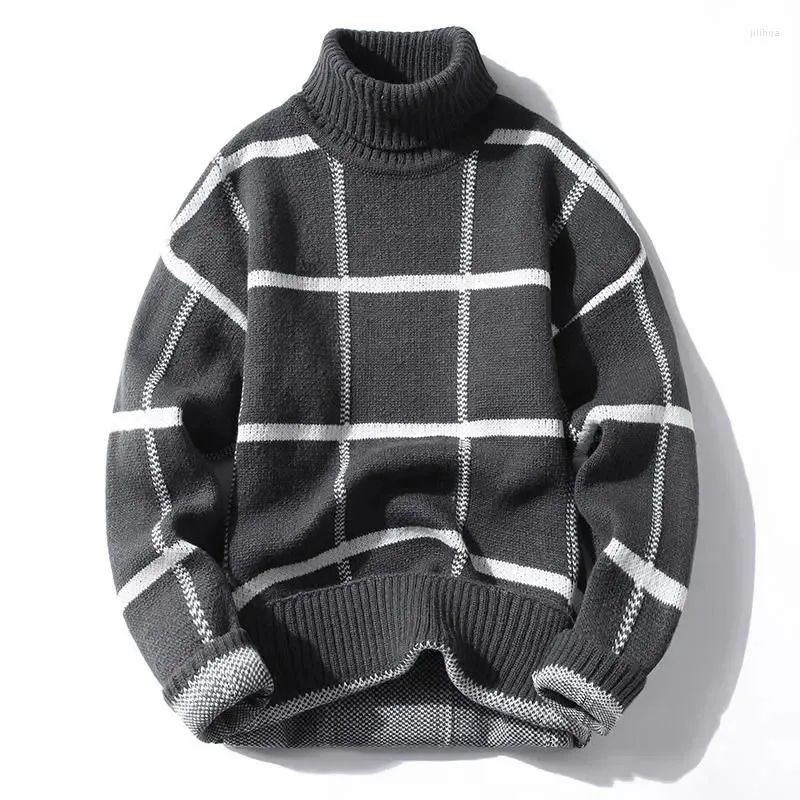 Men`s Sweaters Autumn And Winter Youth Casual High Neck Loose Long Sleeved Sweater