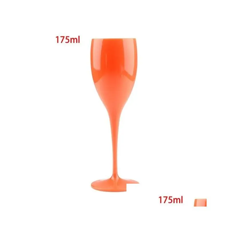 Disposable Dinnerware 175ML Plastic Champagne Glass Wine Bar Acrylic Transparent Goblet Cocktail Cups Festive Party Supplies Wedding