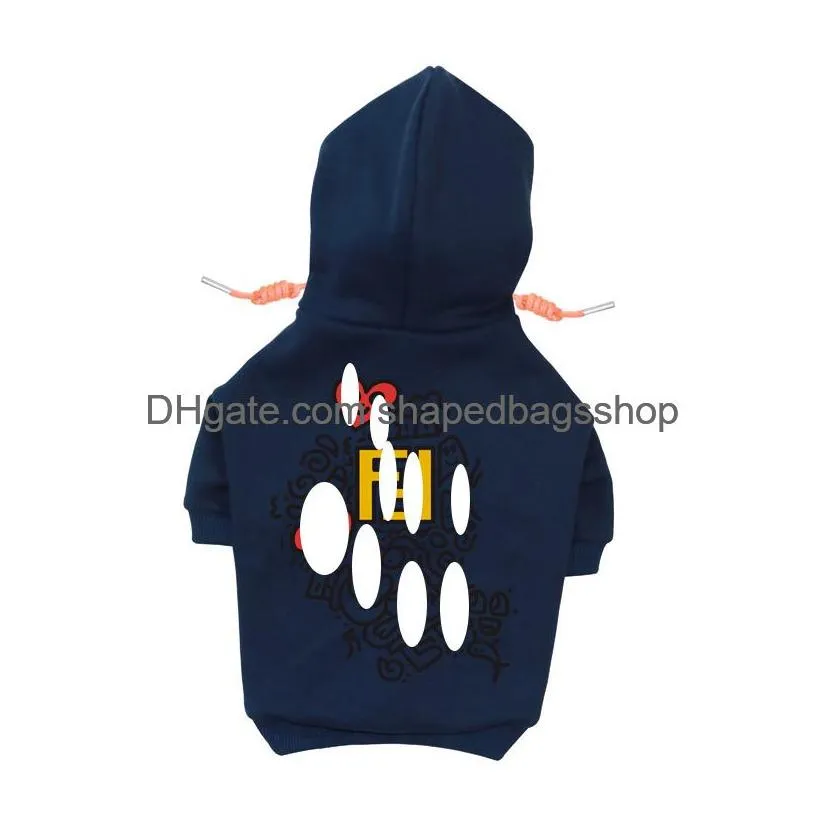 Dog Apparel Designer Clothes Brand Soft And Warm Dogs Hoodie Sweater With Classic Design Pattern Pet Winter Coat Cold Weather Jackets Otz83