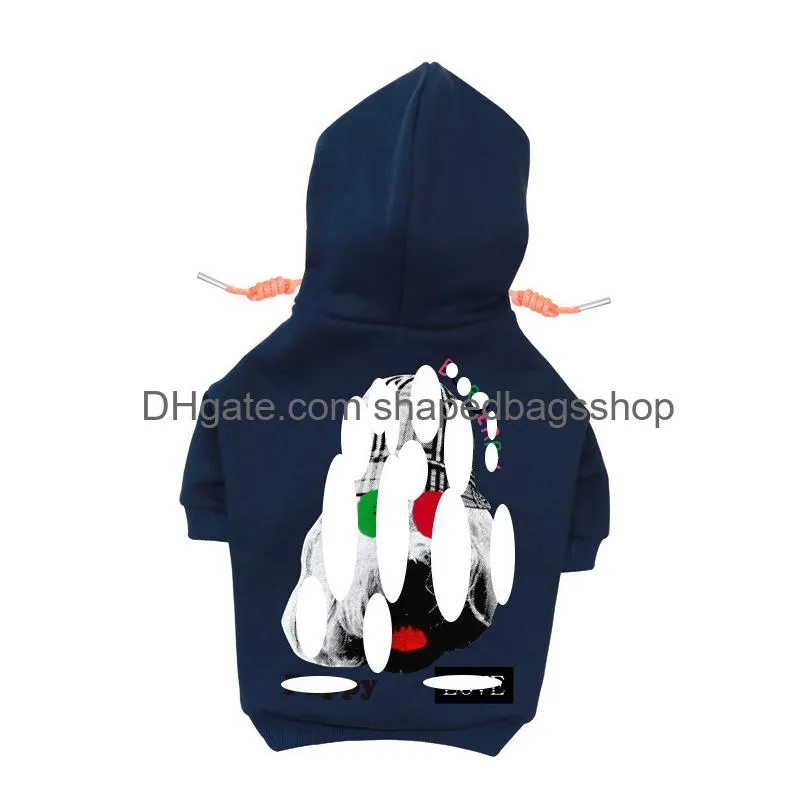 Dog Apparel Designer Clothes Brand Soft And Warm Dogs Hoodie Sweater With Classic Design Pattern Pet Winter Coat Cold Weather Jackets Otcm0