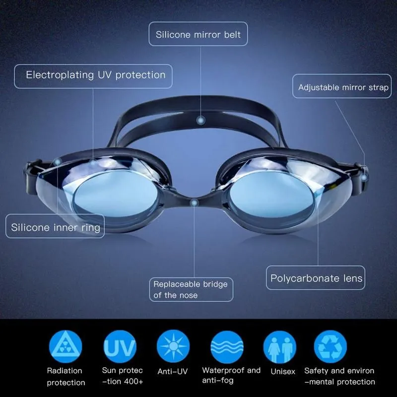 Anti Fog Swimming Goggles UV Protection Mirrored Clear No Leaking For Adult Men Women Youth Kids Children 2019 New Arrival