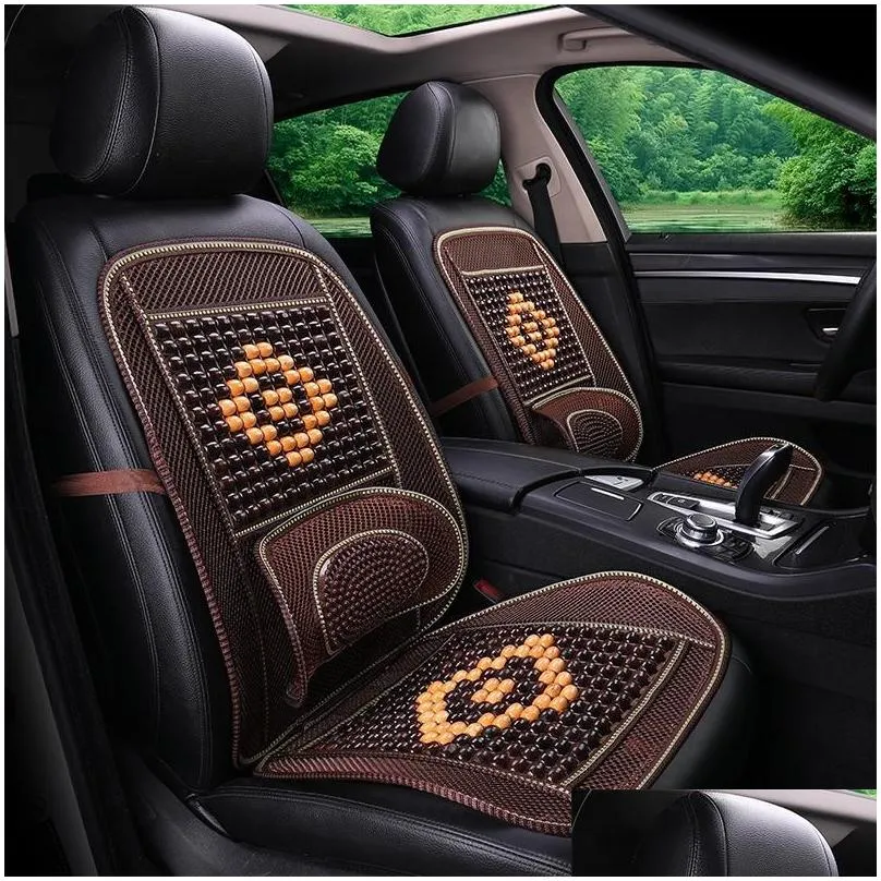 Car Seat Covers Universal Wooden Bead Bamboo Summer Cushion Breathable And Cool Conjoined220n3763698