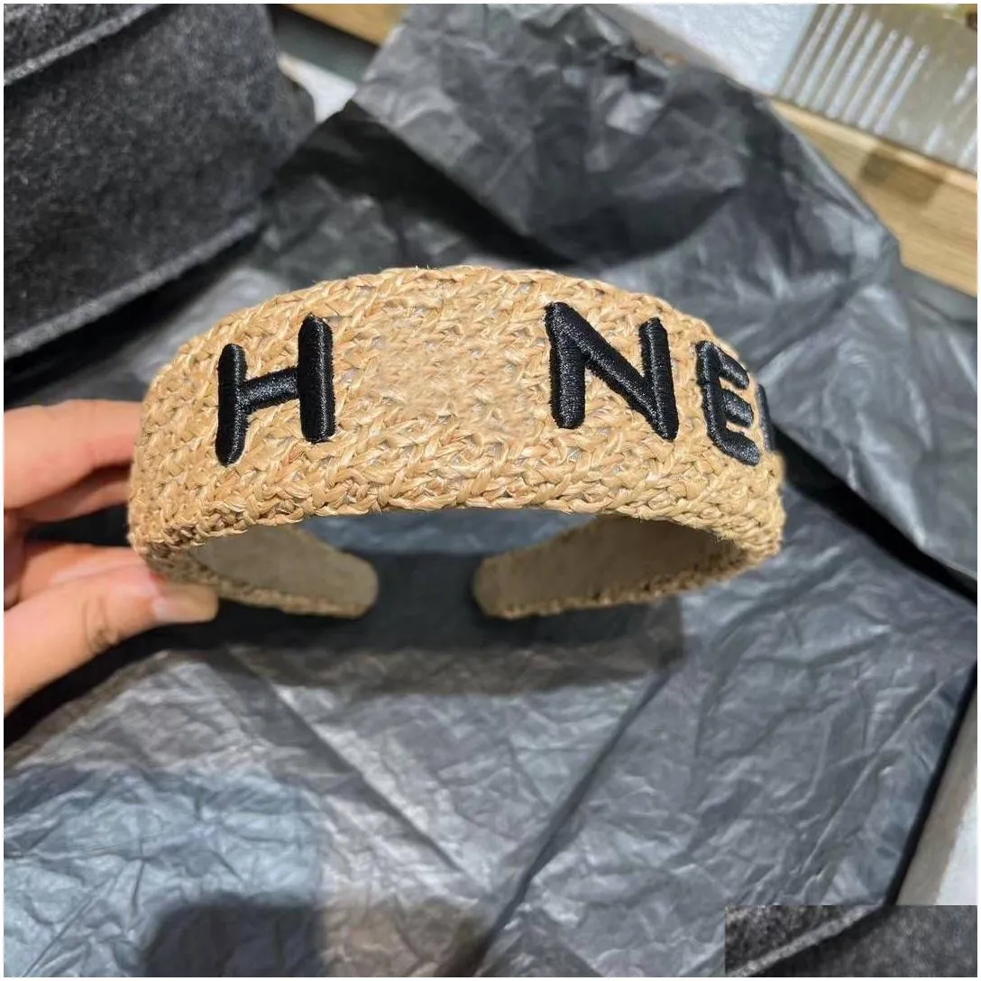 new styles designer wool knitting headbands famous women brand letter printing embroidery wide-brimmed hairbands headwrap summer outdoors fabric