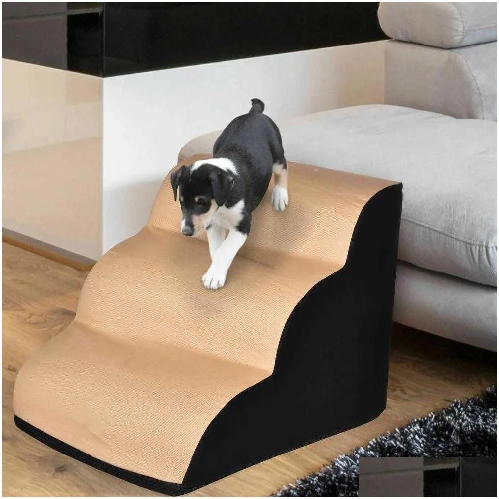 Foam Pet Dog Cat Stairs Ladders Non-Slip Small Hose Ramp Ladder 3 Tiers Puppy Kitten Bed Sofa Steps training toy H0929273F