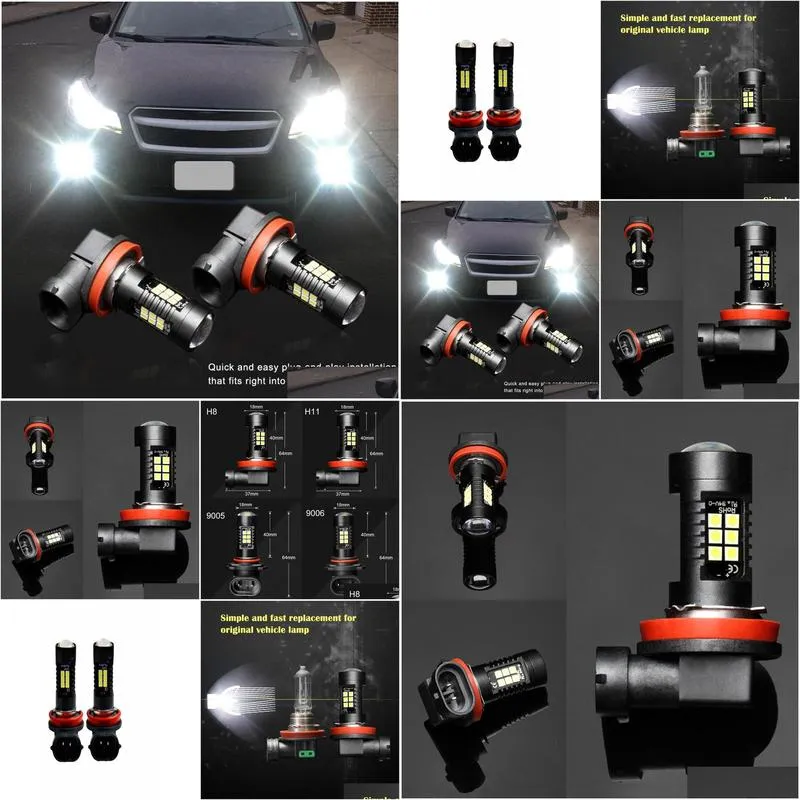 2Pcs H8 H11 Led HB4 9006 HB3 9005 Fog Lamp Bulb 3030SMD 1200LM 6000K White Car Driving Running Lamp Auto Led Light 12V 24V8854998