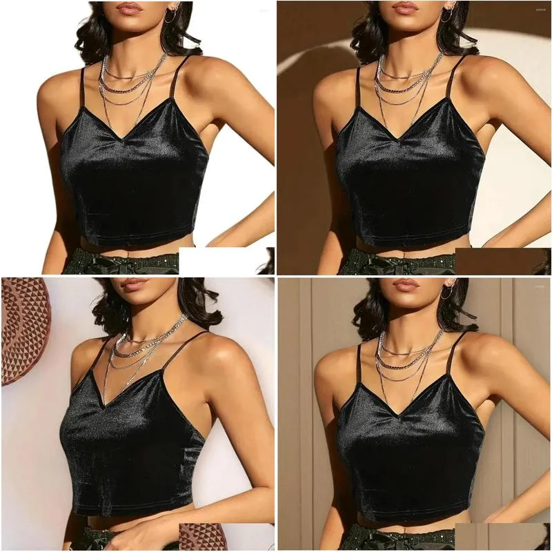 Women`s Blouses Women Butterflies Print Top Elegant Embroidered Sling Vest For V-neck With Slim Fit Solid Color Short Club Camisole