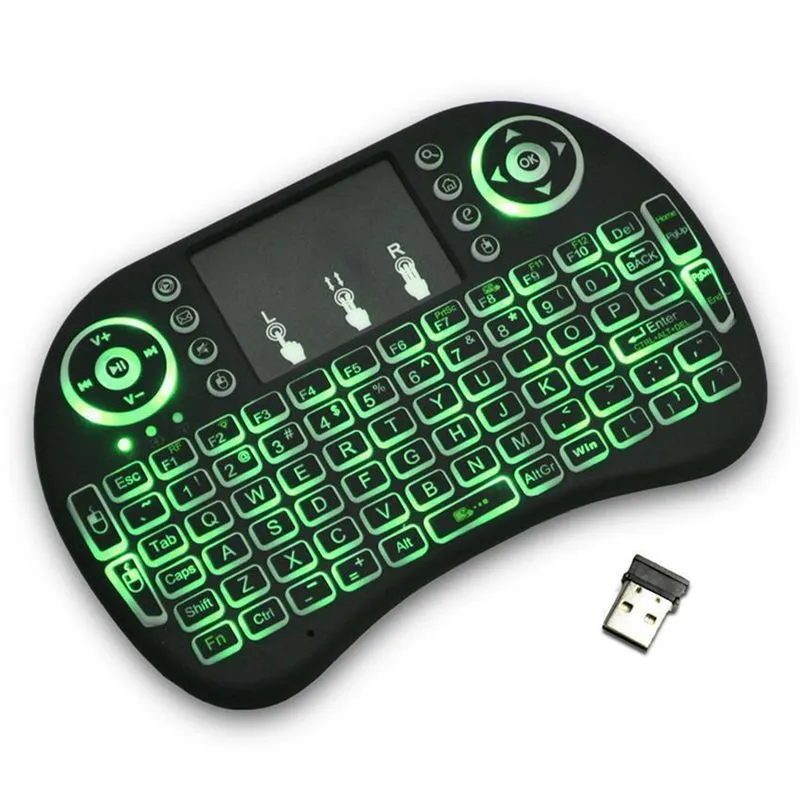Rii I8 Fly Air Mouse 2.4G Colorful Backlit Backlight Wireless Touchpad Keyboard Multifunction For PC Pad Android TV Box MXQ V88 X96