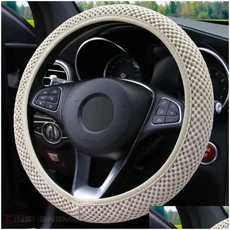 Steering Wheel Covers Protective 36-38cm Car Accessories Stereo Massage Mesh Breathable Cover