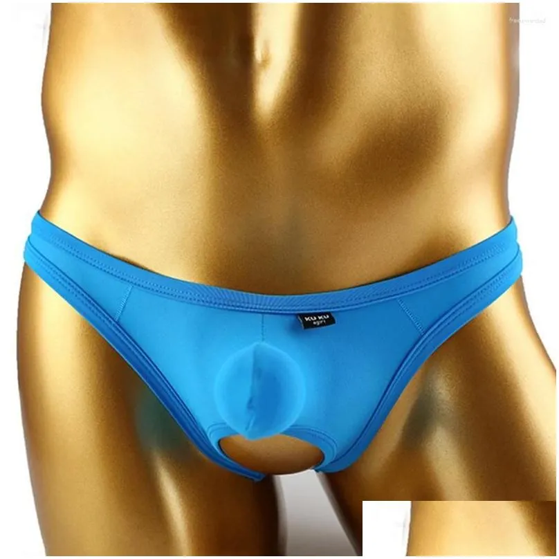 Underpants Men Elephant Nose Pouch Hollow Thong Underwear Comfort Low Rise Male Breathable Briefs Panties Jockstraps Cuecas