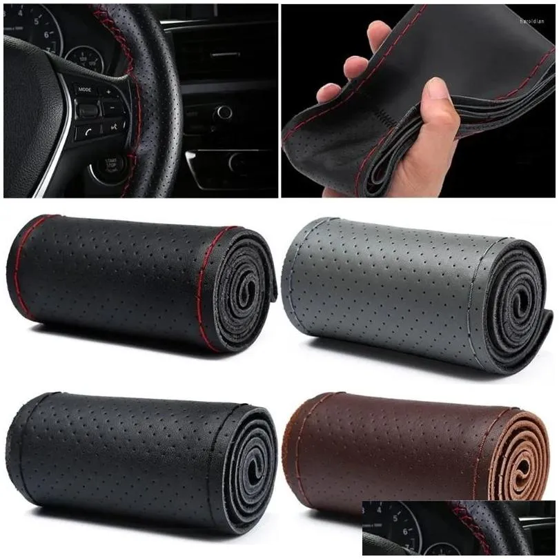 Steering Wheel Covers Car Cover Universal 14-15 Inch Microfiber Leather Viscose Breathable Anti-Slip Interior Parts For Truck SUV