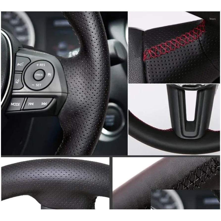 Steering Wheel Covers For 307 2001-2008 SW 2005-2008 Customize DIY Hand-Stitched Non-Slip Leather Cover