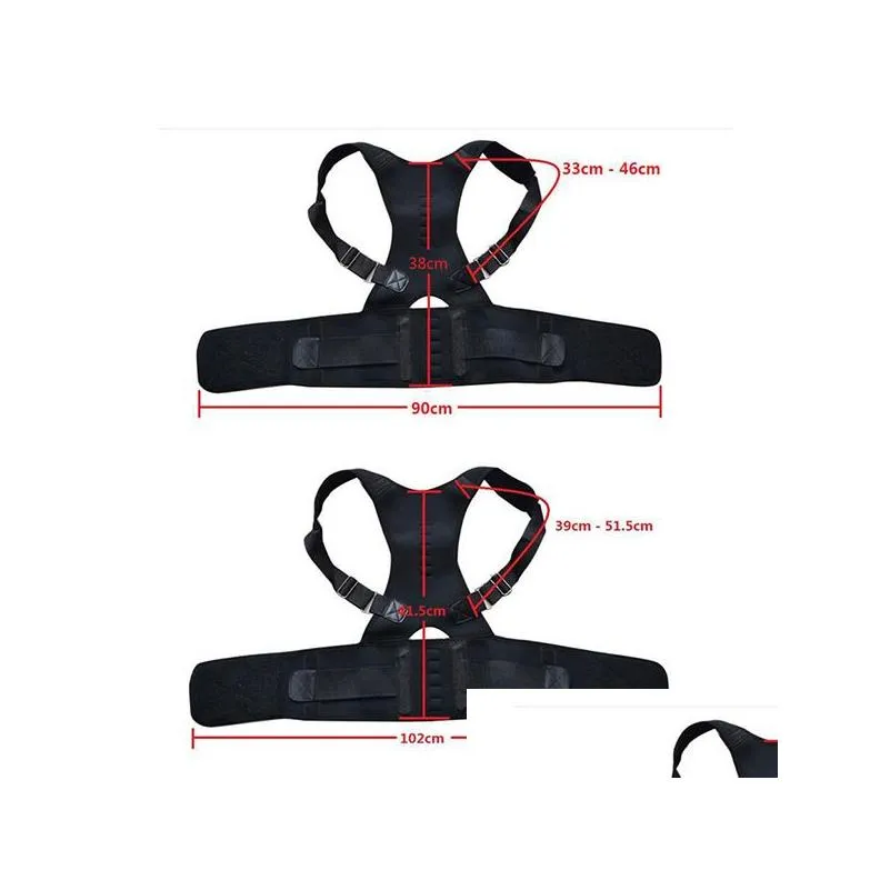 Hot Sale Adjustable Posture Support Brace Magnet Therapy Straps Back Neck Corrector Spine Support Brace DC88