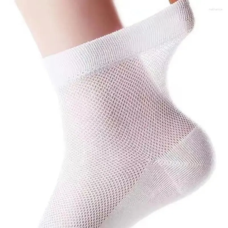 Men`s Socks 10 Pair Summer Thin Mesh Dress Breathable High Quality Casual Cotton Solid Color Business Men