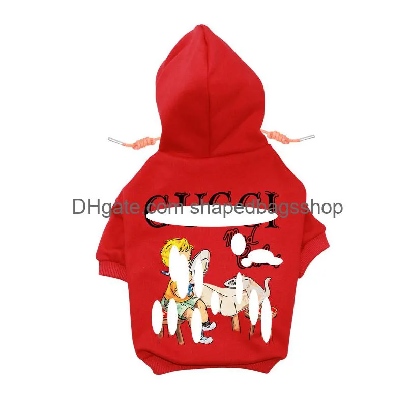 Dog Apparel Designer Clothes Brand Soft And Warm Dogs Hoodie Sweater With Classic Design Pattern Pet Winter Coat Cold Weather Jackets Otpt1