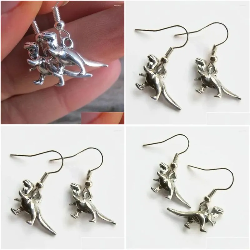 Dangle Earrings T Rex Tyrannosaurus Tiny Dinosaur Prehistoric Theropod Gift For Lover