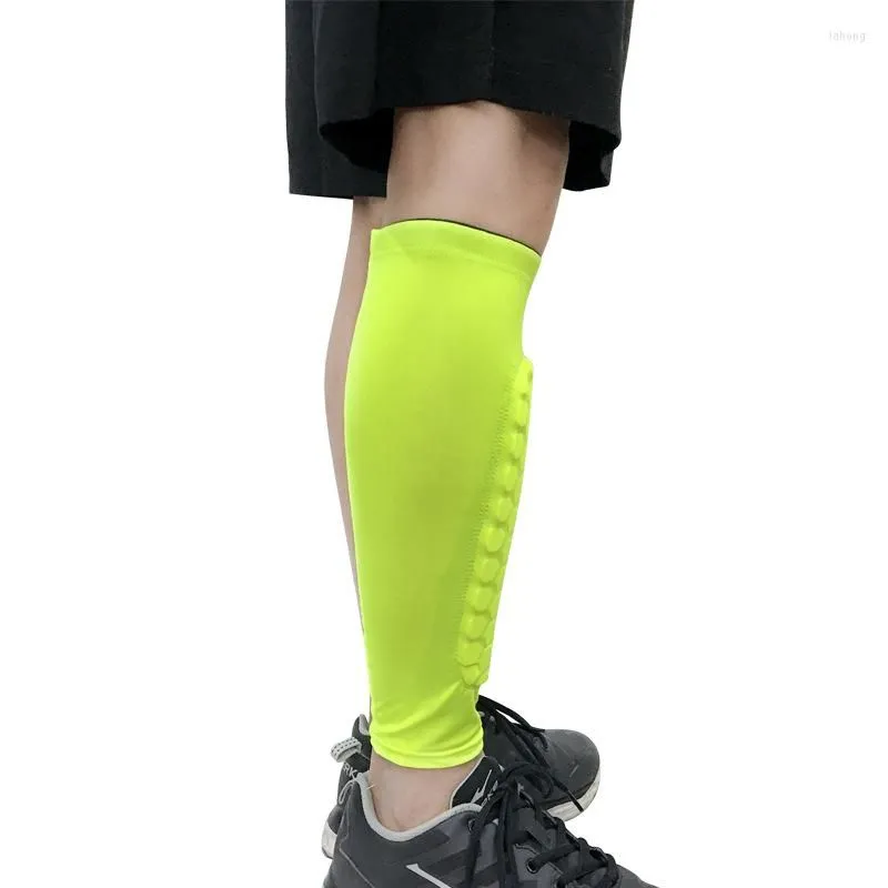 Knee Pads 1PCS Football Shin Guards Protector Soccer Honeycomb Anti-crash Leg Calf Compression Sleeves Cycling Running Shinguards
