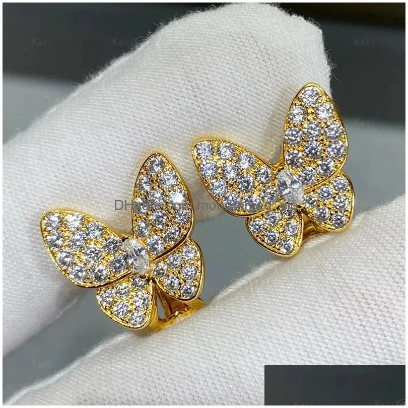 stud high quality 925 sterling silver butterfly earrings for women lovely sweet simple fashion party gifts luxury brand jewelry 230804