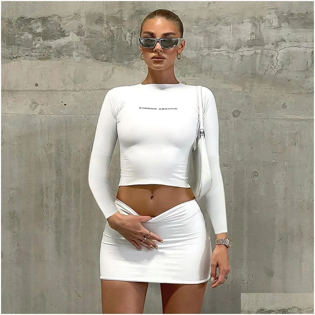 Basic & Casual Dresses Y Bandage Slim Bodycon Dress Women Letter Print Short Mini Clubwear Ship Drop Delivery Apparel Women`S Clothin Dhzcl