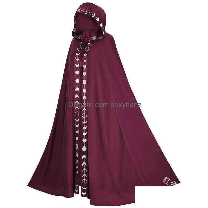 woman mant velvet cloak coat jacket wicca robe medieval cape shawl halloween opera cosplay larp witch wizard costume h220726