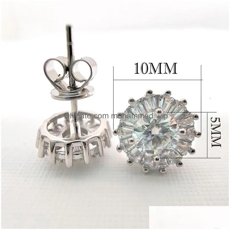 stud luomansi 0 5ct 5mm d earrings s925 silver passed the diamond test women jewelry wedding party birthday gift 230519