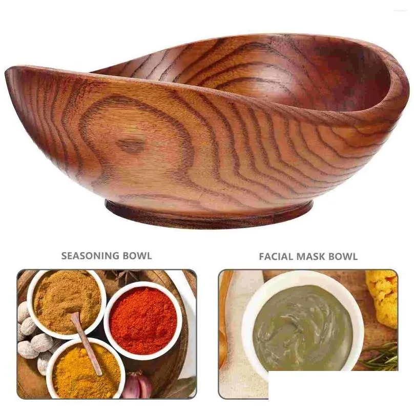 Bowls Wood Salad Bowl Wooden Serving Fruit Large