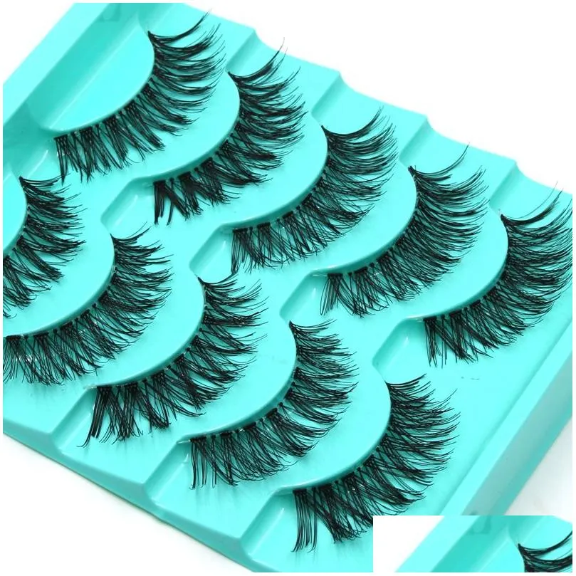 False Eyelashes Yokpn New Stage Naturally Thick Crisscross Messy Fake Handmade Transparent Stems Lashes Drop Delivery Health Beauty Ma Dhlsz